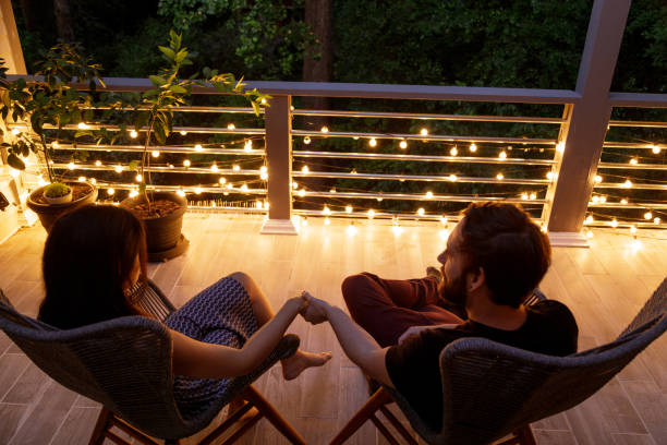 istock Couple on Patio in the Evening 1223477963