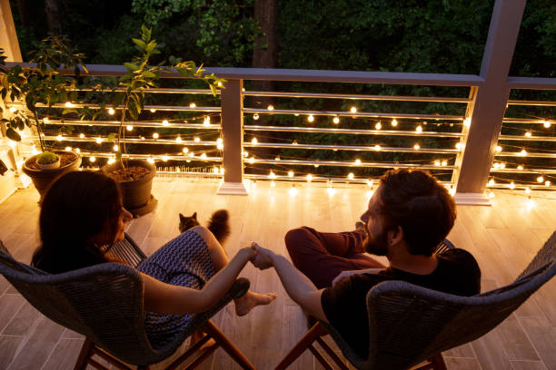 istock Couple on Patio in the Evening 1223478369