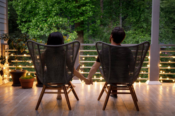 istock Couple on Patio in the Evening 1223478370