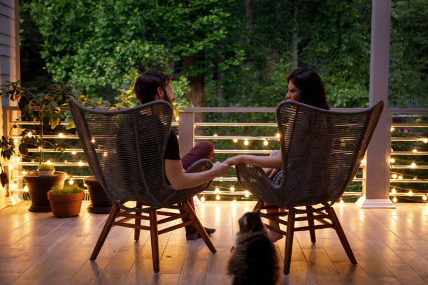 istock Couple on Patio in the Evening 1223478469