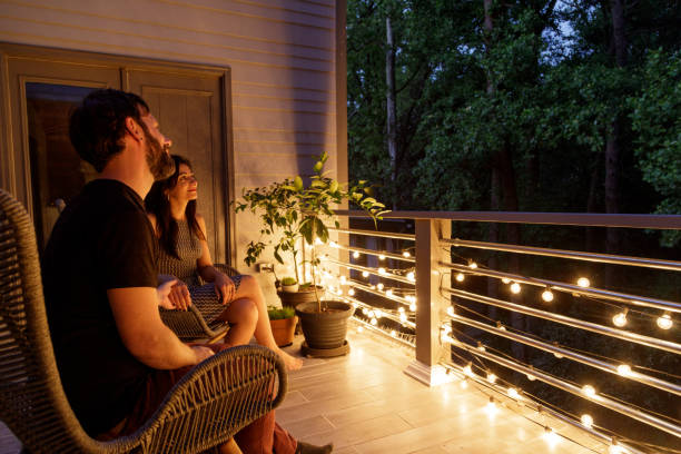 istock Couple on Patio in the Evening 1223478547