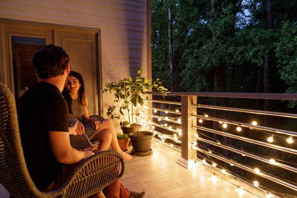 istock Couple on Patio in the Evening 1223478576