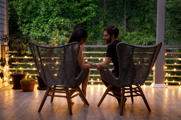 istock Couple on Patio in the Evening 1223478577
