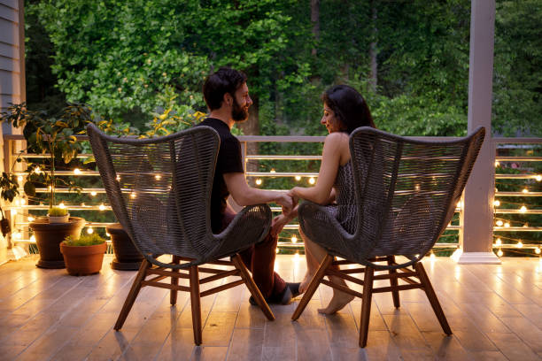 istock Couple on Patio in the Evening 1223479403