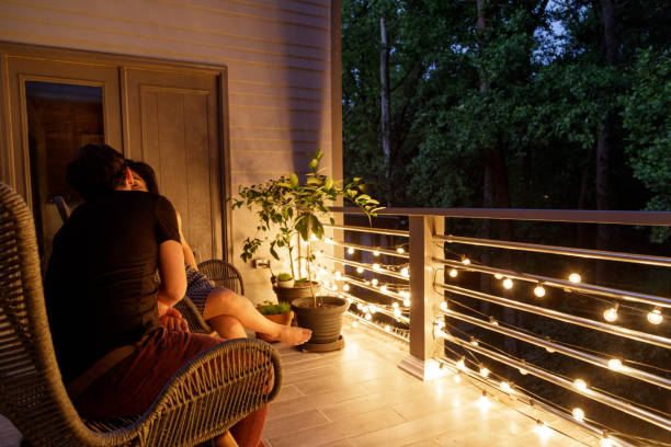 istock Couple on Patio in the Evening 1223479404