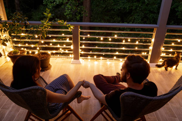 istock Couple on Patio in the Evening 1223479489