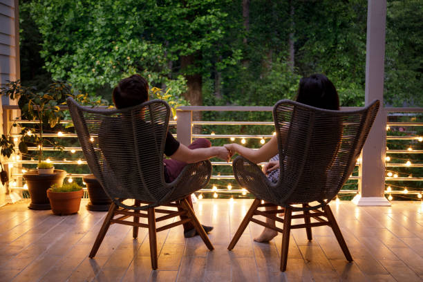 istock Couple on Patio in the Evening 1223479670