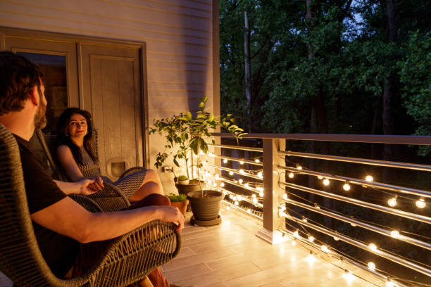 istock Couple on Patio in the Evening 1223479788
