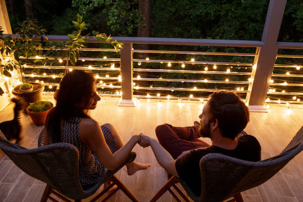 istock Couple on Patio in the Evening 1223479790