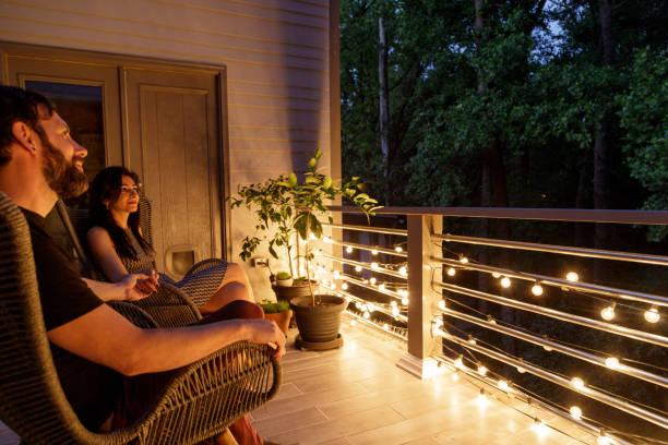istock Couple on Patio in the Evening 1223479794