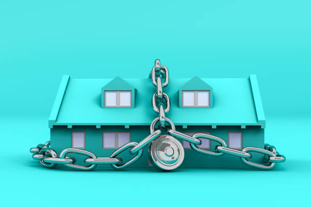 istock 3D rendering of lockdown and quarantine concept. 1223480201