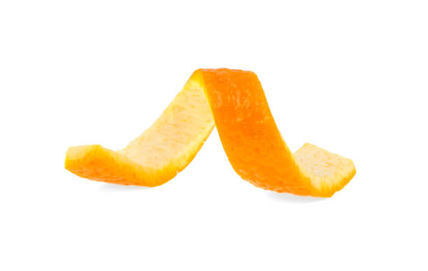istock Orange zest isolated on a white background. Orange twist. 1223484547