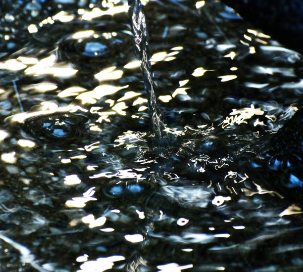 istock Backyard Water Fountain in Various Light Conditions 1223488096