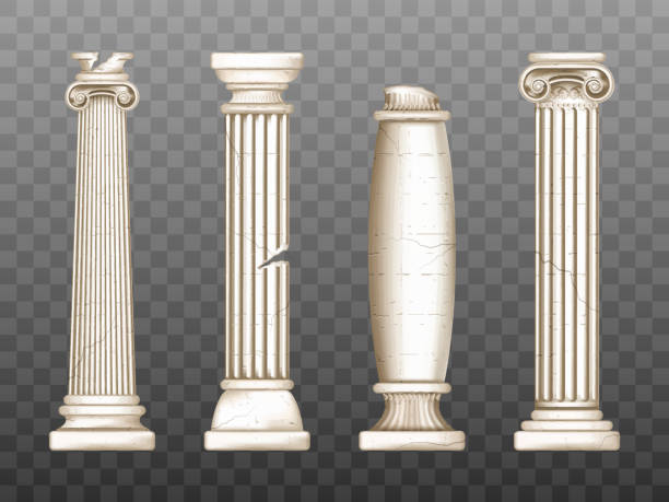 barocke säulen, römische renaissance geknackte säulen - colonnade stock-grafiken, -clipart, -cartoons und -symbole