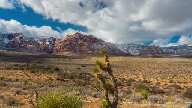 Red Rocks State Park Pan 180 degrees cactus snow in the desert Time Lapse  4K