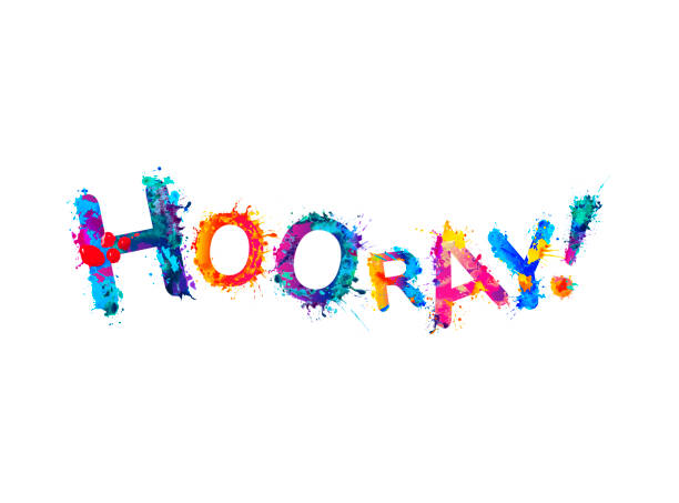istock Hooray. Word of splash paint letters 1223489659
