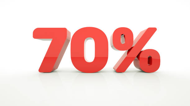 istock Isolated 70 percent discount 3d sign on white background. 3d illustration. 1223494505