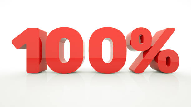 istock 3D rendering of a one hundered percent symbol 1223494510