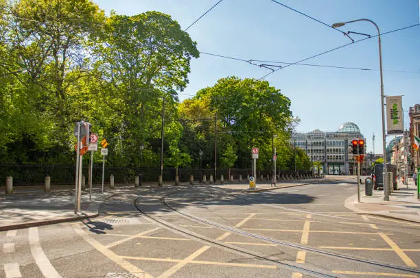 Photo of Empty Streets in Dublin City centre during coronavirus , Dublin, Ireland.