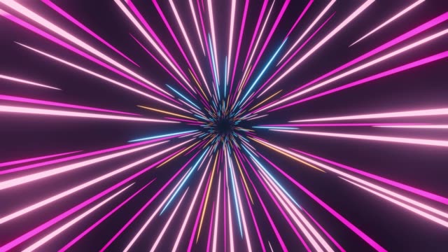 3d rendering colored warp loop Star burst 4K