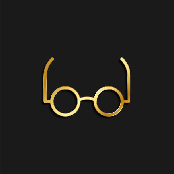 умные, очки, читать золотую икону. векторная иллюстрация золотого - advice reading student glasses stock illustrations