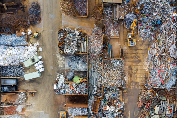 istock Metal Recycle Yard, Aerial View 1223501159