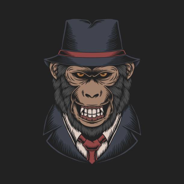 Mafia Monkey vector illustration Mafia Monkey vector illustration for your company or brand mob boss stock illustrations