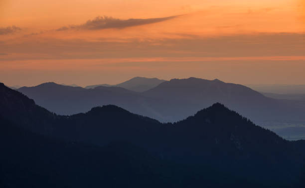 istock Mountain silhouettes during sunset from Jochberg Walchensee, Bavaria Germany 1223502323