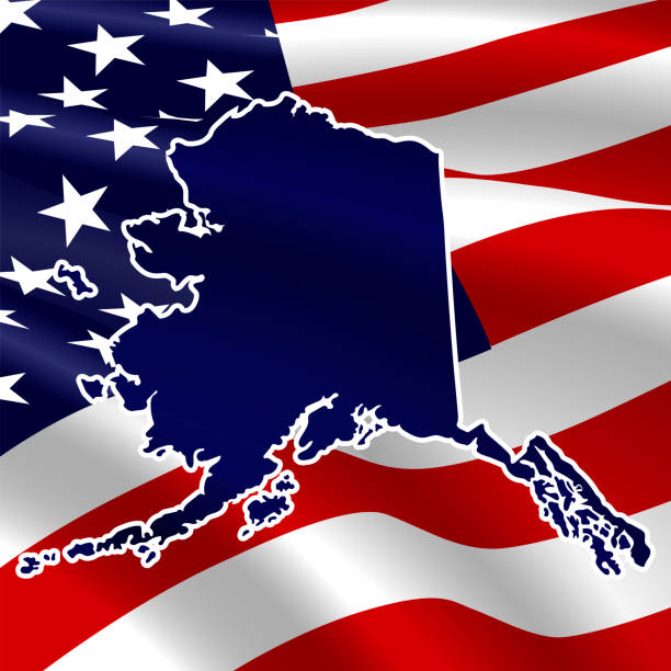 istock United States, Alaska. Dark blue silhouette of the state 1223502537