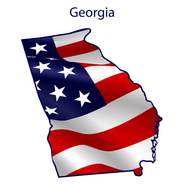 istock Georgia full of American flag waving in the wind 1223502636