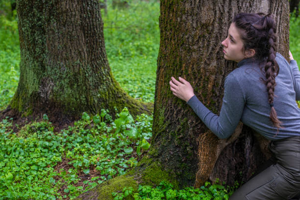 istock A young girl hiding in the forest 1223503820