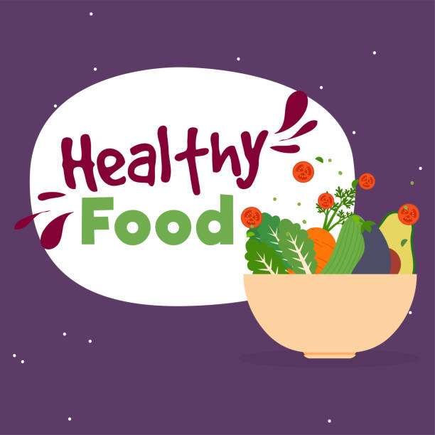 ilustrações de stock, clip art, desenhos animados e ícones de healthy food poster - acelgas