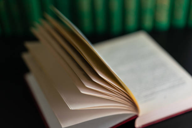 istock Open book on the background of other books 1223503856