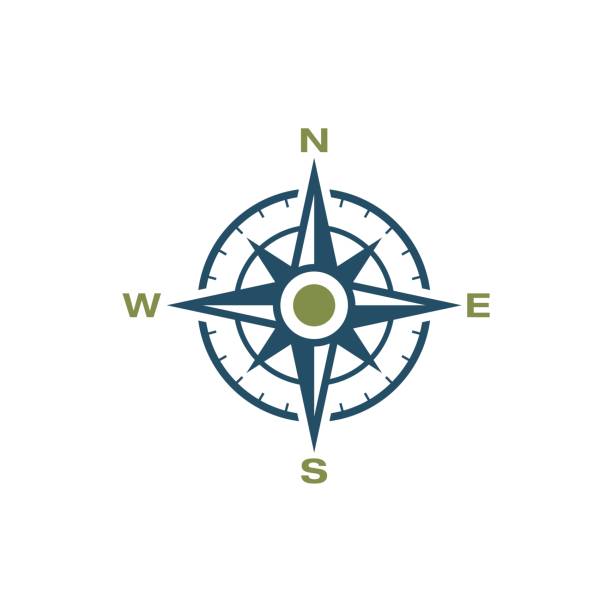 kompass rose icon logo vorlage illustration design. vektor eps 10. - zirkel stock-grafiken, -clipart, -cartoons und -symbole