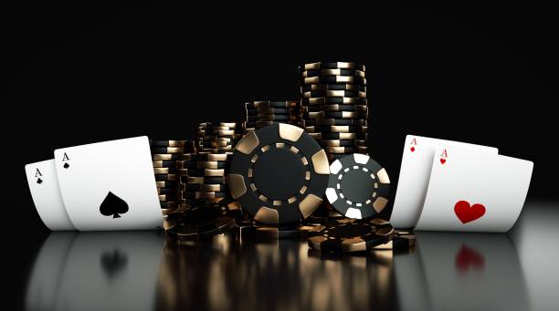 istock Playing Cards And Black And Golden Gambling Chips 1223506346
