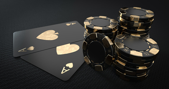 Modern Gambling Concept. Place For Logo Or Text - 3D Rendering