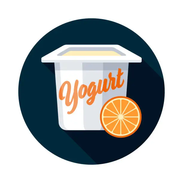 Vector illustration of Orange Yogurt Flavor Icon