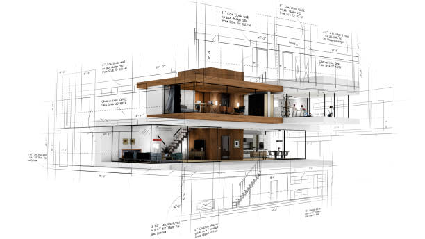 istock Render of a beautiful modern house project 1223521814