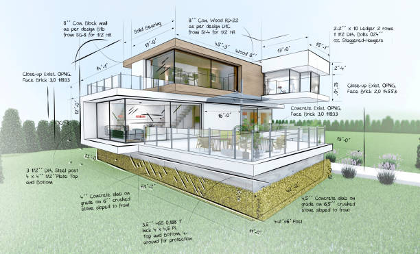 istock Sketch of a beautiful modern house 1223521815