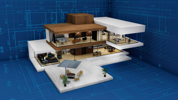 istock 3D design of a beautiful modern house 1223521816