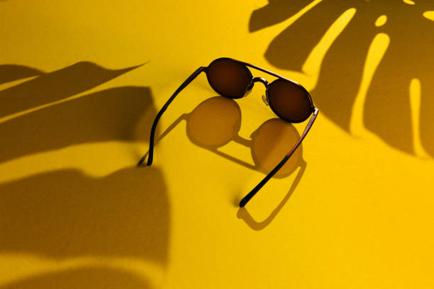 istock Sunglasses with tropical shadow. Summer in Hawaii concept. 1223524808