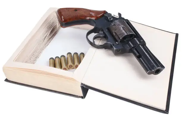Photo of A gun hidden inside a book
