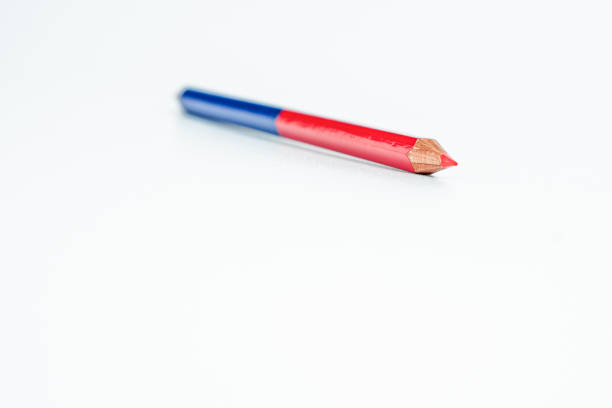 istock Red and blue bicolor pencil in a white background. Isolated. 1223526389