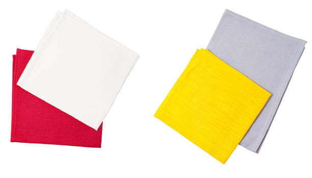 istock Napkins isolated on white backgrouns, napkin mock up top view 1223526474