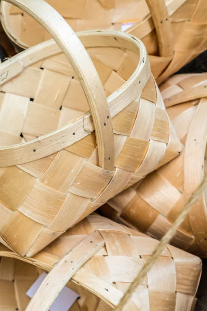 istock handmade wooden basket pattern light beige closeup background natural design 1223529853