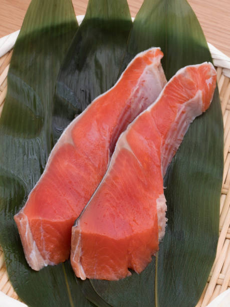 Salted red salmon fillet