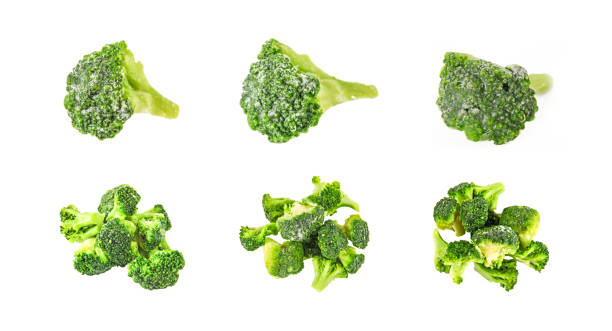 istock Broccoli and brussels cabbages isolated on the white background 1223536765