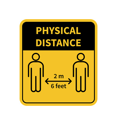Physical Distance Signs Physical Distance Sign Keep The 2 Meter Distance Coronovirus Epidemic ...
