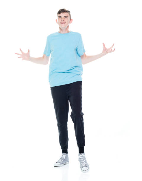istock Caucasian male in front of white background 1223537043