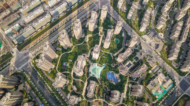 istock Aerial view-residential building 1223537757